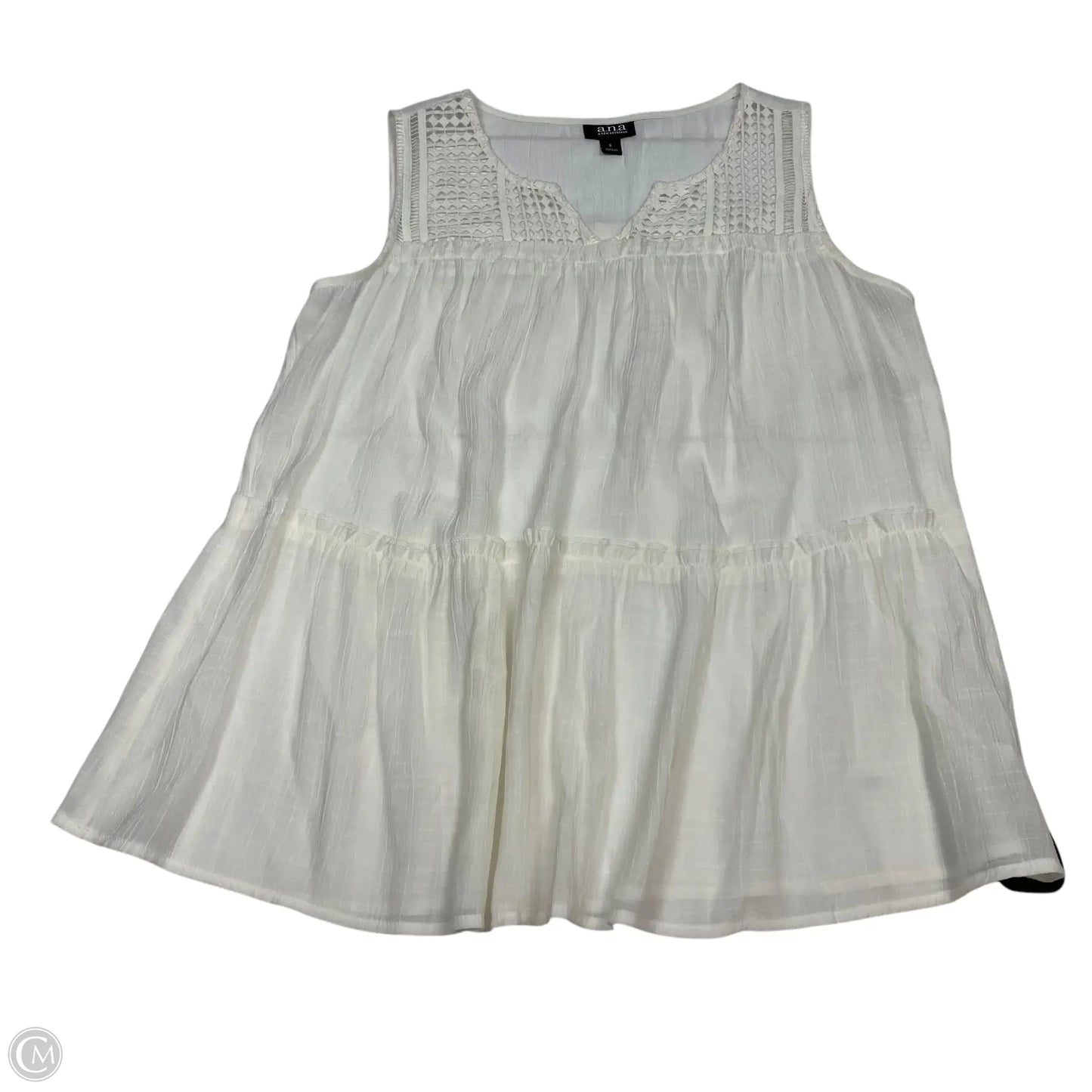 Top Sleeveless By Ana In Cream, Size: S