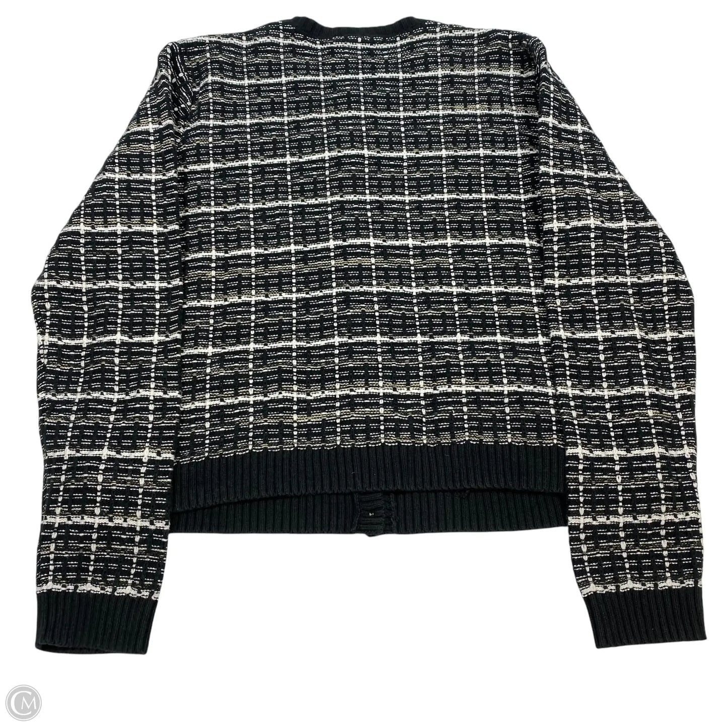 Sweater Cardigan By J. Crew In Black & White, Size: L