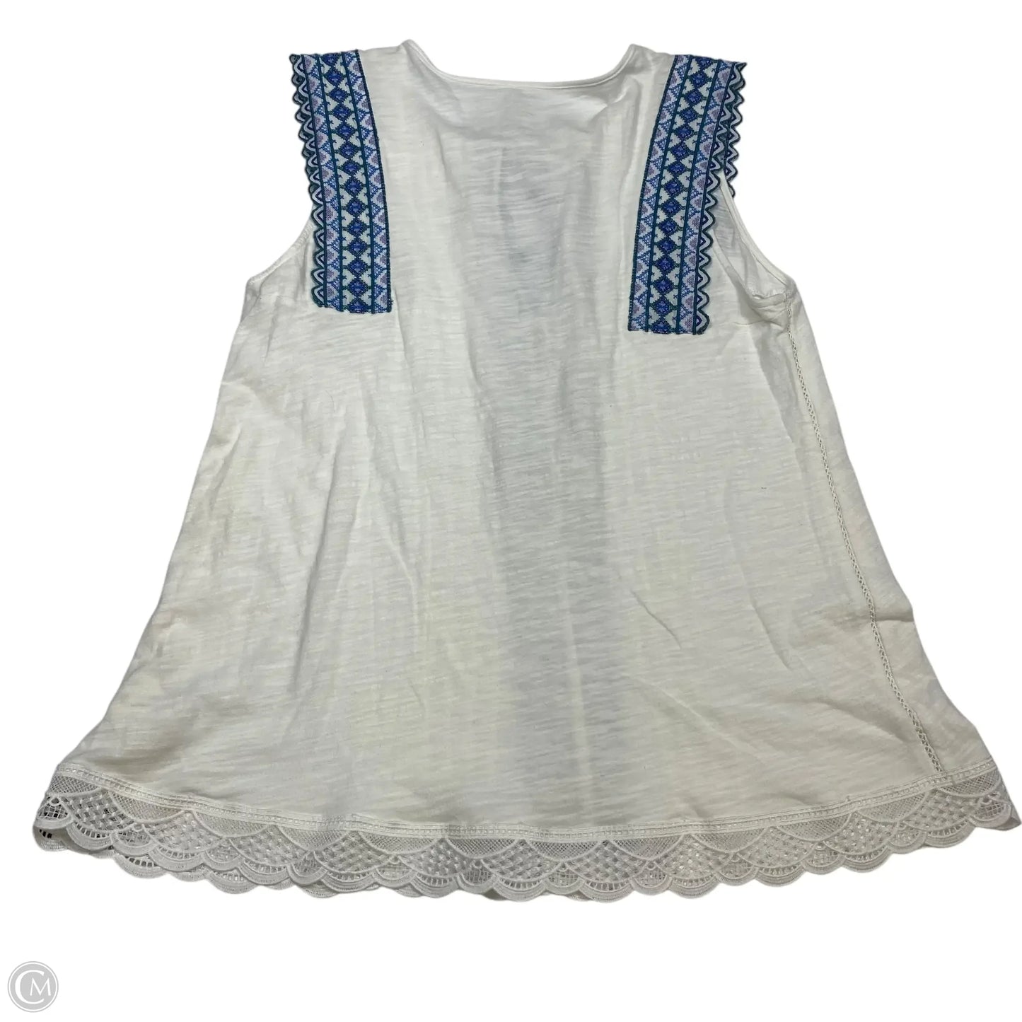 Top Sleeveless By Anthropologie In Blue & White, Size: M