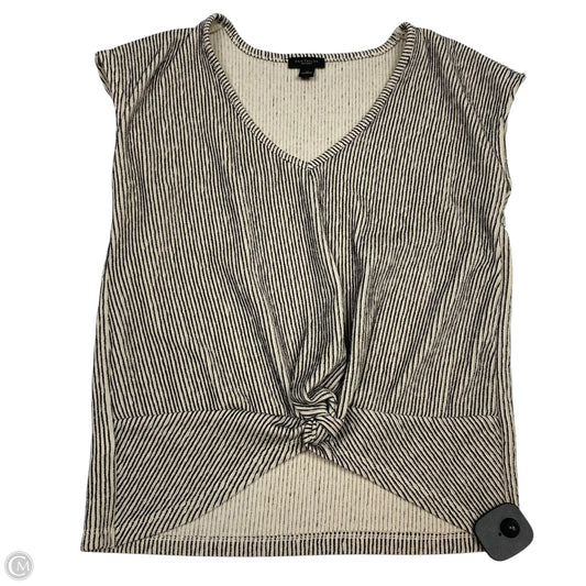 Top Sleeveless By Ann Taylor In Black & Cream, Size: Xs