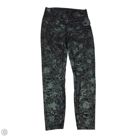 Athletic Leggings By Lululemon In Black & Green, Size: M