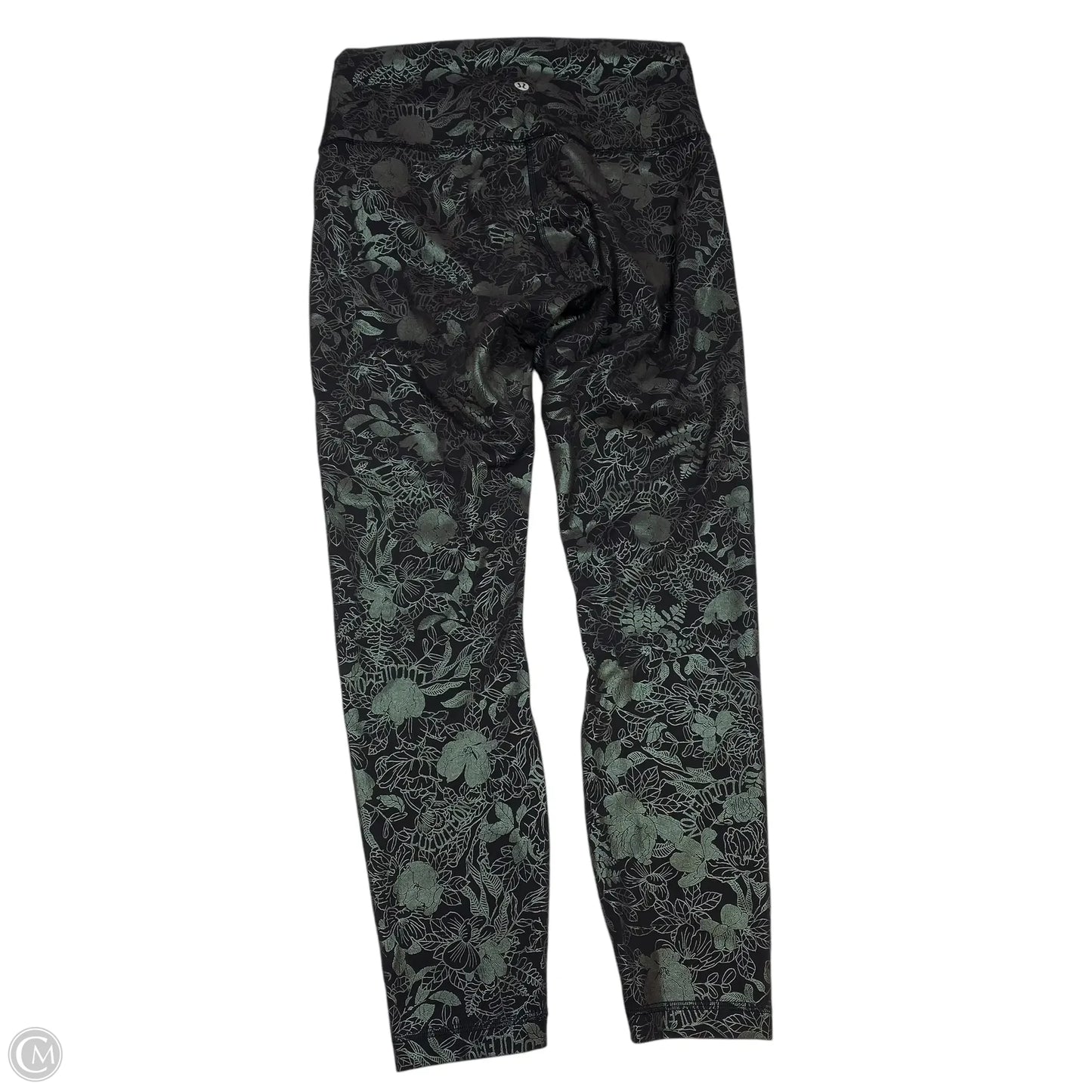 Athletic Leggings By Lululemon In Black & Green, Size: M