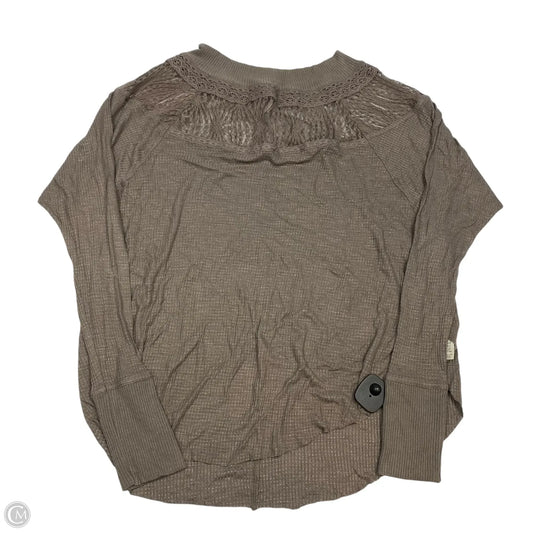 Top Long Sleeve By Free People In Brown, Size: S