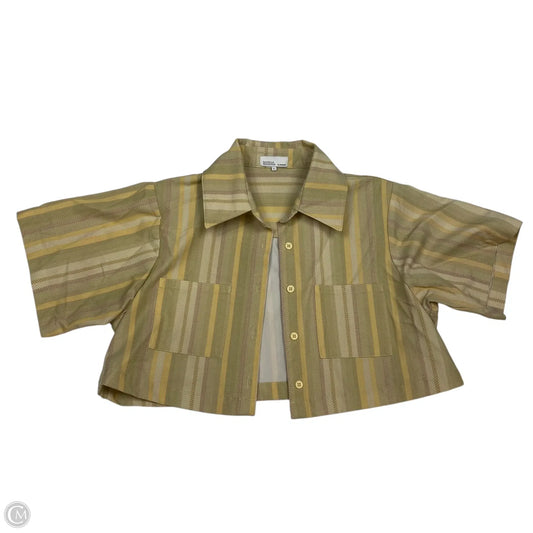 Top Short Sleeve By Danielle Bernstein In Tan, Size: S