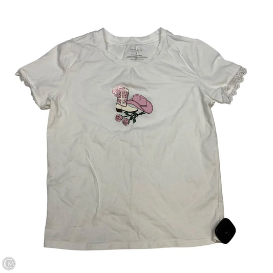 Top Short Sleeve Basic By Homegirl Society In White, Size: S