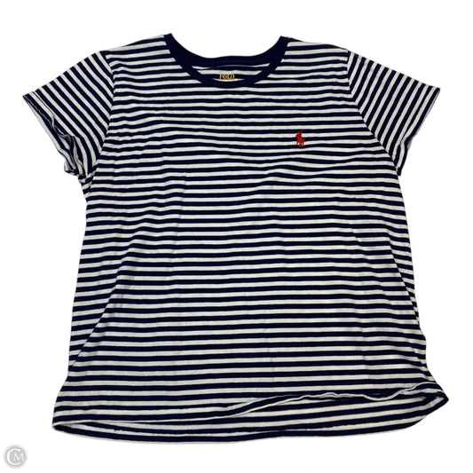 Top Short Sleeve Basic By Polo Ralph Lauren In Blue & White, Size: L