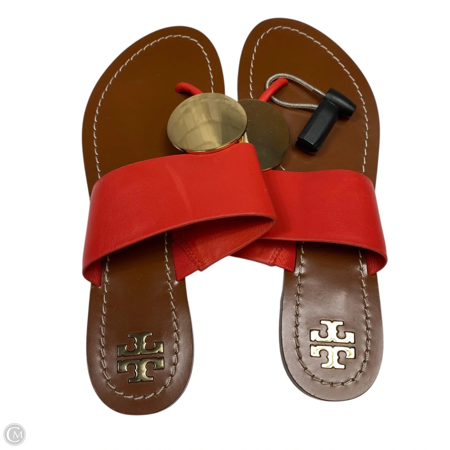 Sandals Designer By Tory Burch In Gold & Red, Size: 7