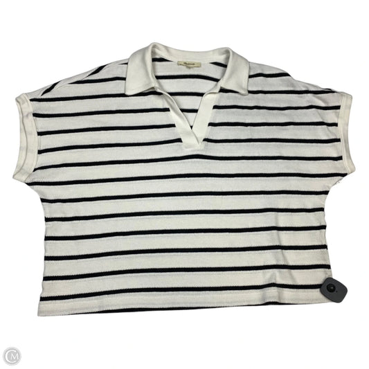 Top Short Sleeve By Madewell In Black & White, Size: L