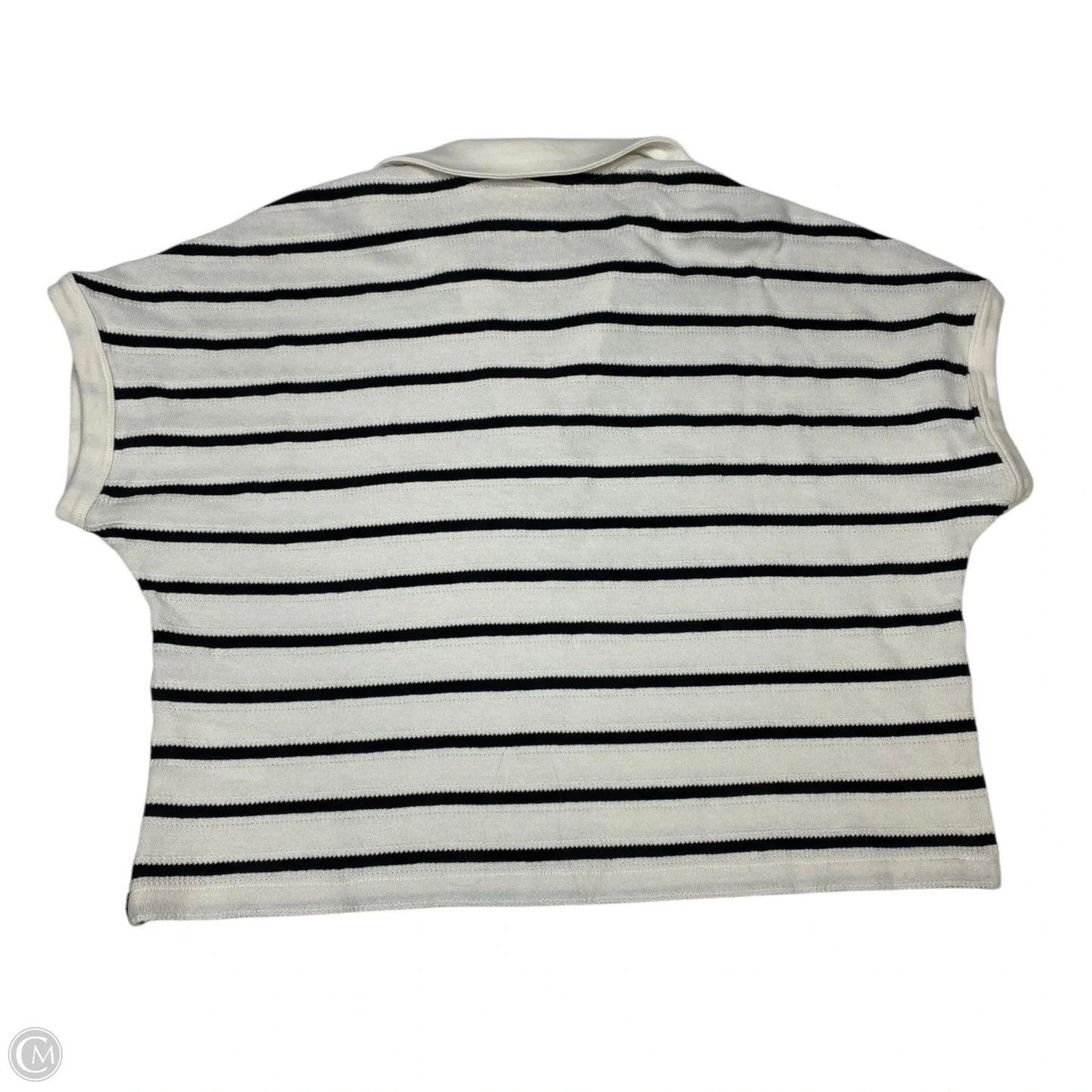 Top Short Sleeve By Madewell In Black & White, Size: L