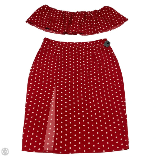 Skirt Set 2pc By Shein In Red & White, Size: 2x