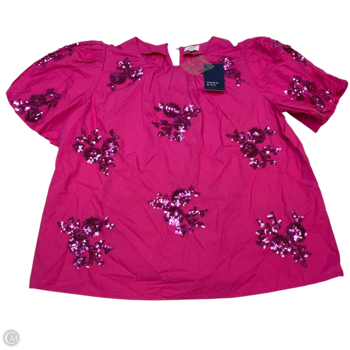 Top Short Sleeve By Crown And Ivy In Pink, Size: L