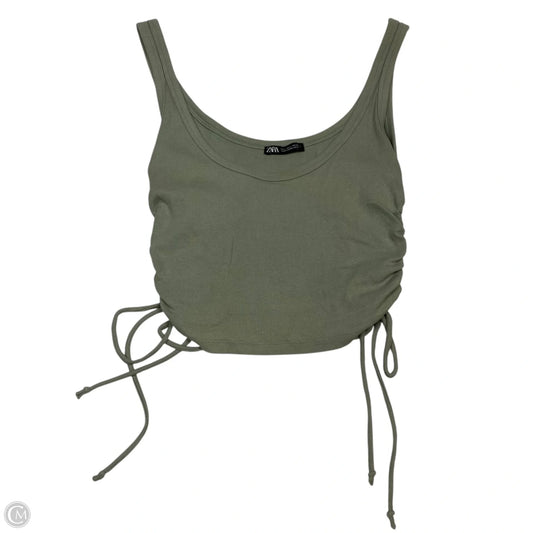 Top Sleeveless Basic By Zara In Green, Size: L