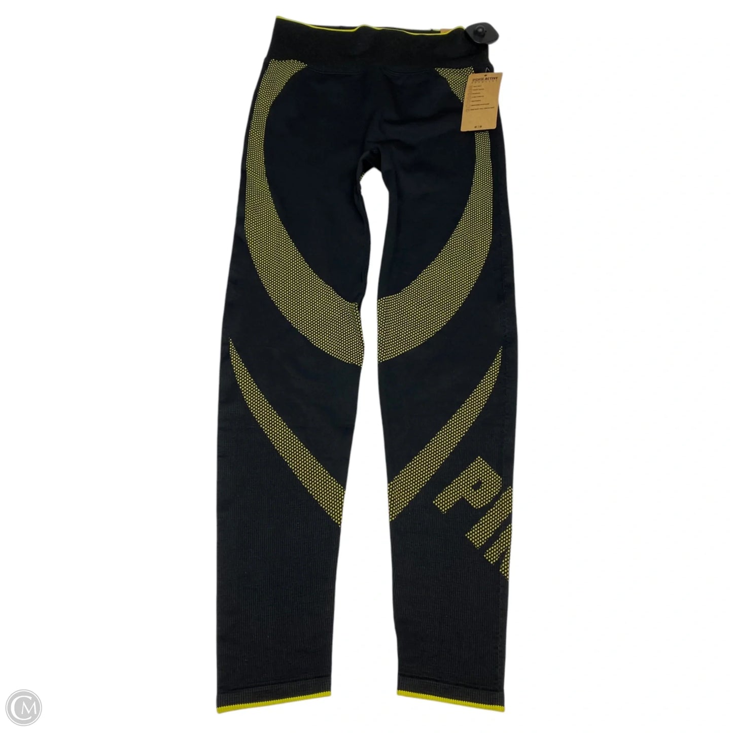Athletic Leggings By Pink In Black & Yellow, Size: M