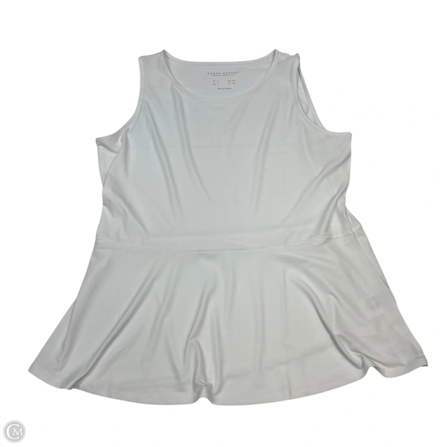 Top Sleeveless By Susan Graver In White, Size: L