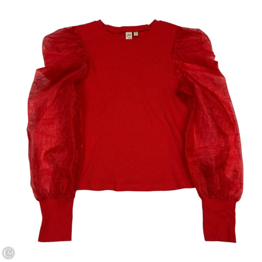 Top Long Sleeve By Dolan Left Coast In Red, Size: M