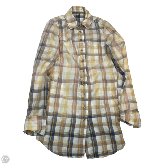 Tunic Long Sleeve By Free People In Pink & Yellow, Size: S