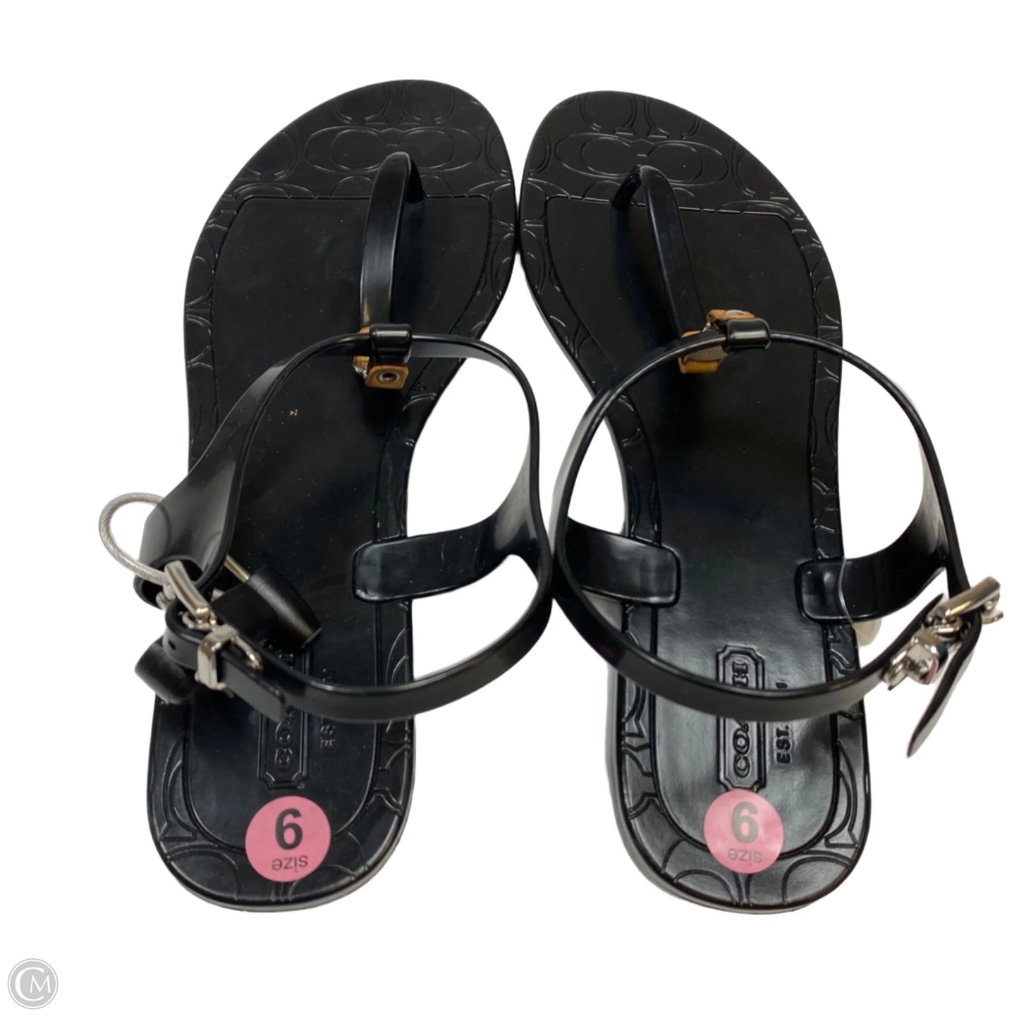 Sandals Designer By Coach In Black, Size: 9