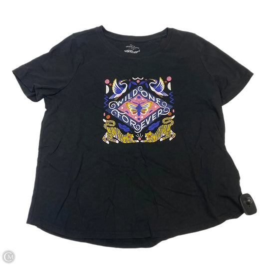 Top Short Sleeve Basic By Anthropologie In Black, Size: M