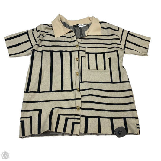 Top Short Sleeve By Piper & Scoot In Black & Cream, Size: M