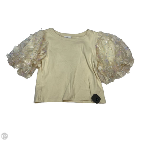 Top Short Sleeve By & Merci In Cream, Size: L