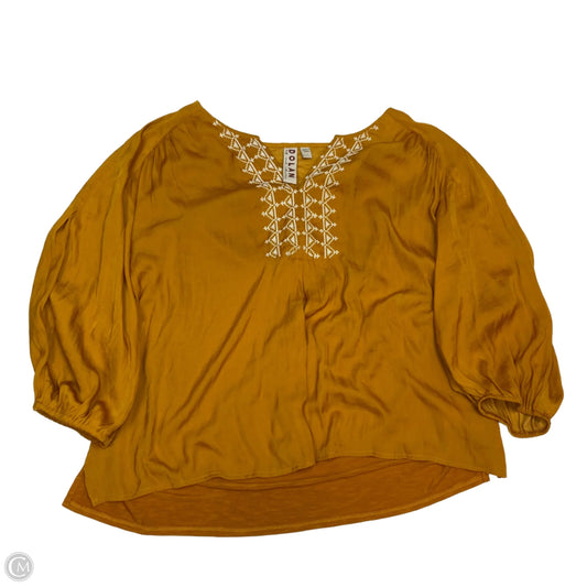 Top 3/4 Sleeve By Dolan Left Coast In Yellow, Size: L