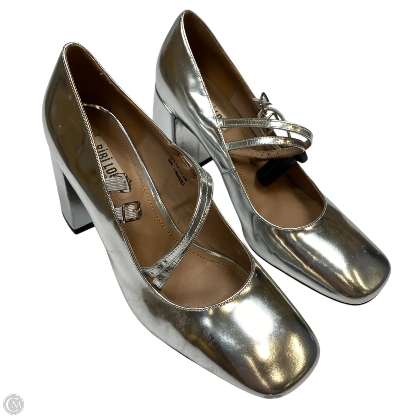 Shoes Heels Block By Bibi Lou In Silver, Size: 9