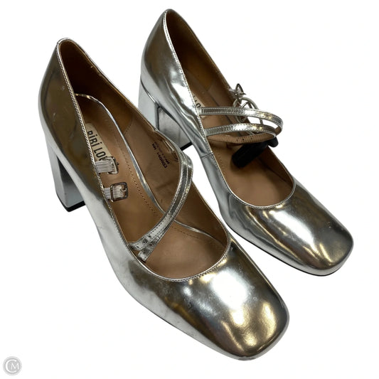 Shoes Heels Block By Bibi Lou In Silver, Size: 9