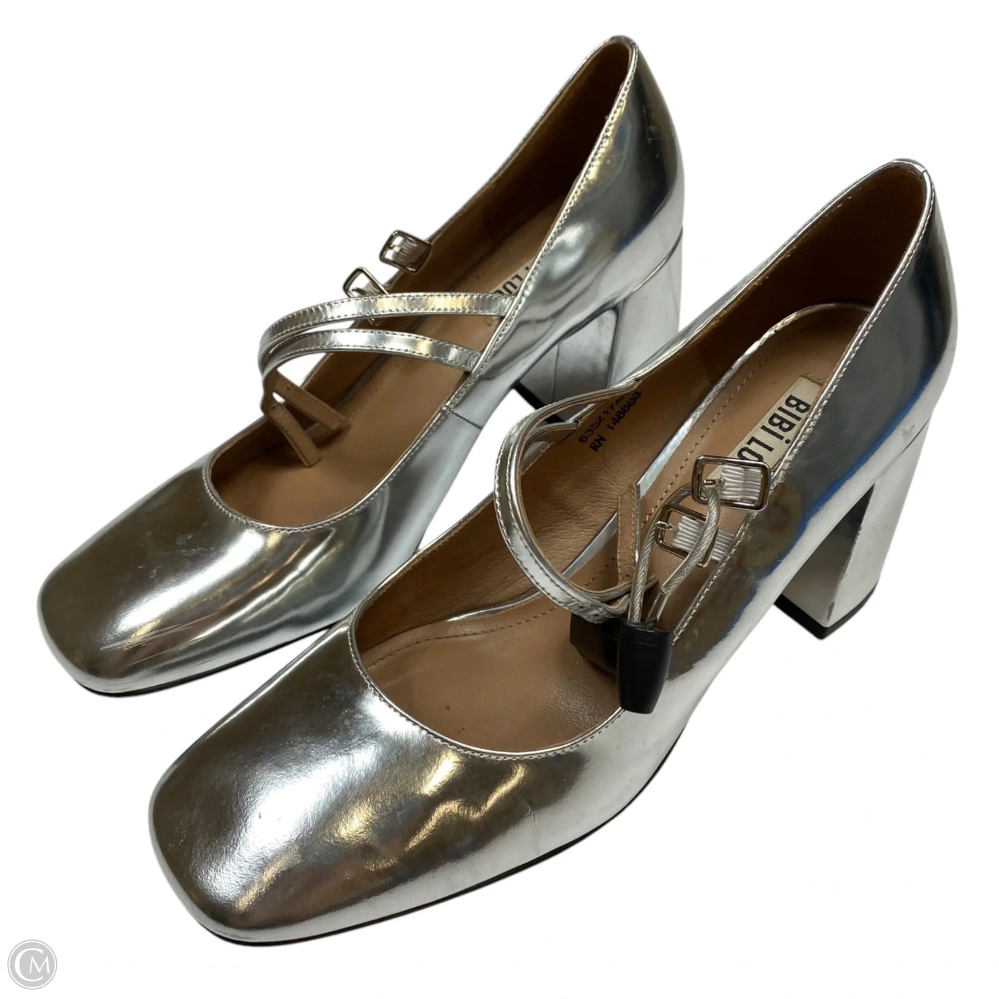 Shoes Heels Block By Bibi Lou In Silver, Size: 9