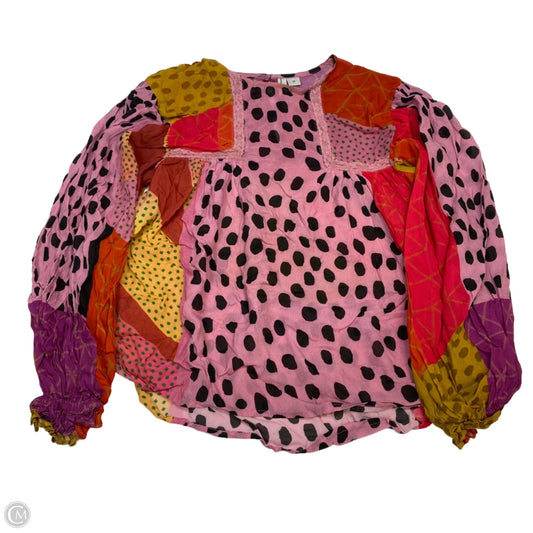Top Long Sleeve By Blank London In Pink & Red, Size: Xs