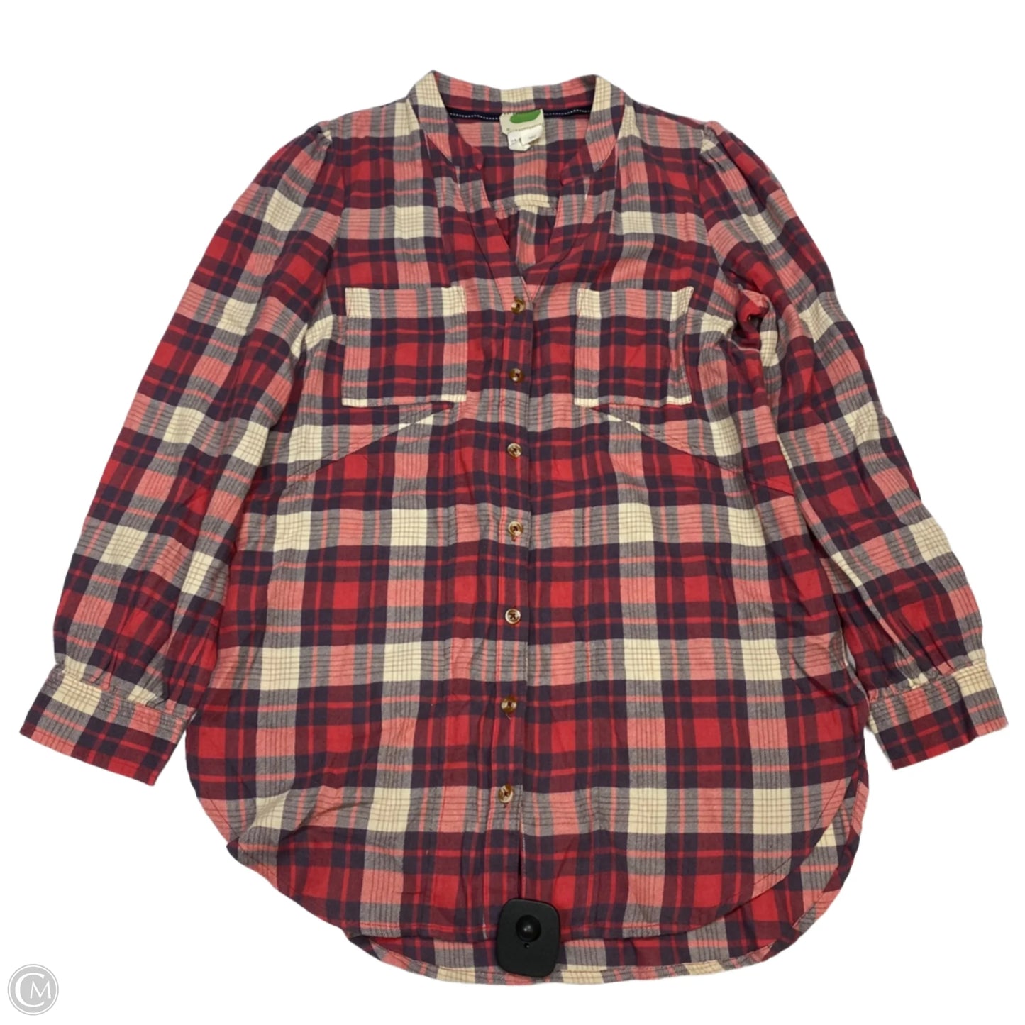 Top Long Sleeve By Anthropologie In Blue & Red, Size: Xs