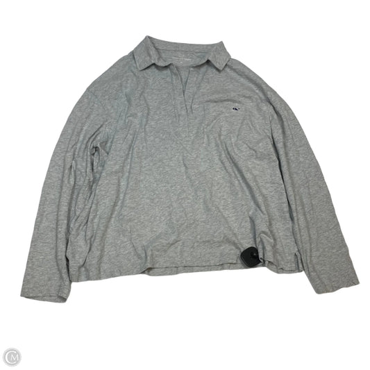 Top Long Sleeve Designer By Vineyard Vines In Grey, Size: Xl