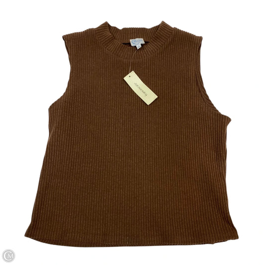 Top Sleeveless Basic By Blue Rain In Brown, Size: Xl