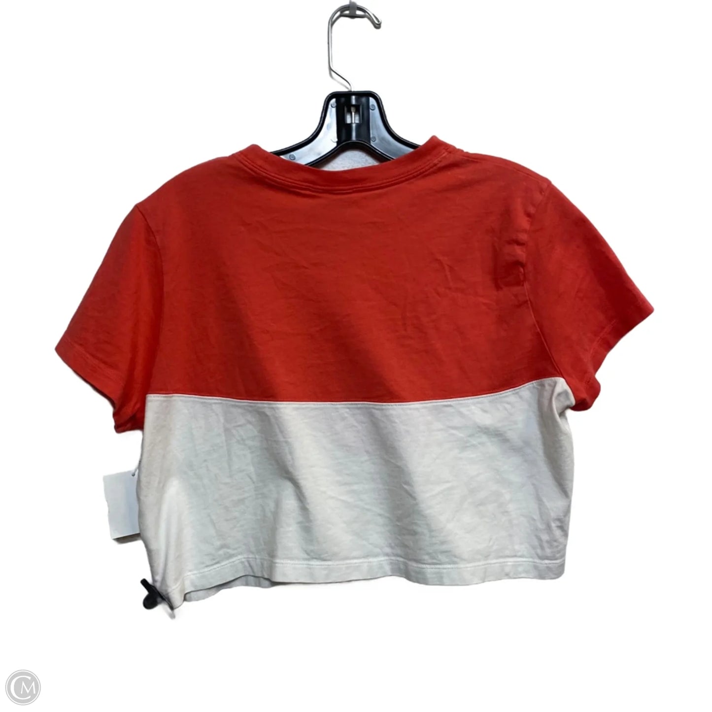 Athletic Top Short Sleeve By Nike In Red & White, Size: M