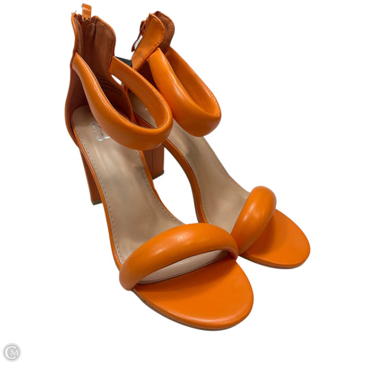 Sandals Heels Block By New York And Co In Orange, Size: 8