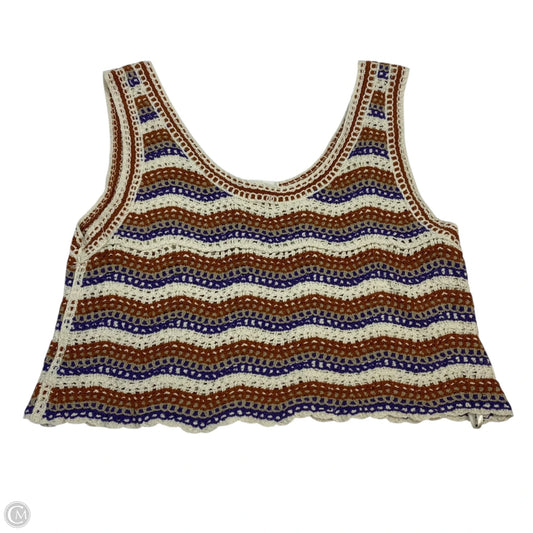 Top Sleeveless By Rebellion In Brown & Cream, Size: S