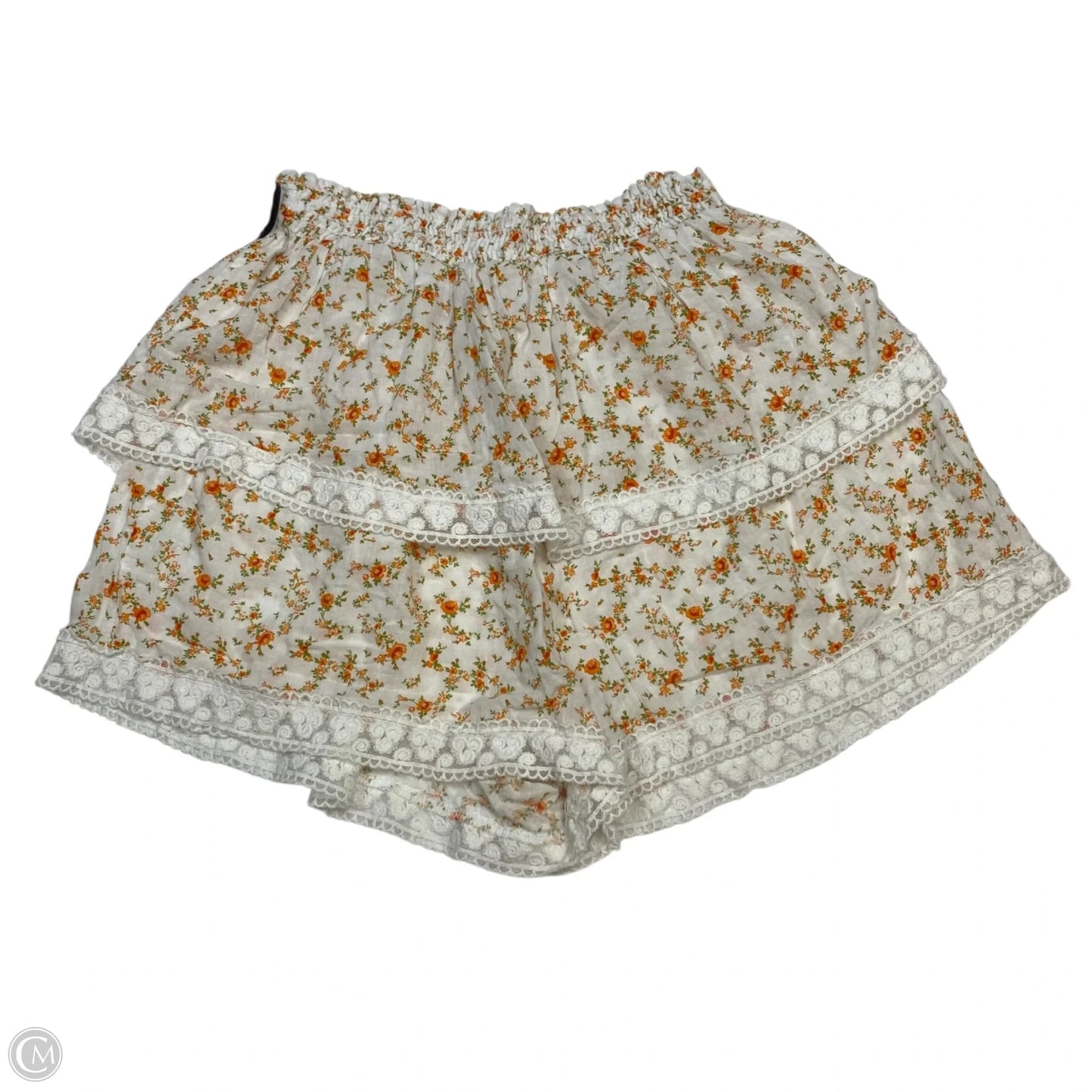 Skort By Altard State In Orange & White, Size: M