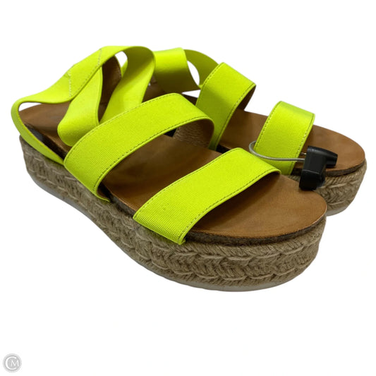 Sandals Heels Platform By Anna In Yellow, Size: 9
