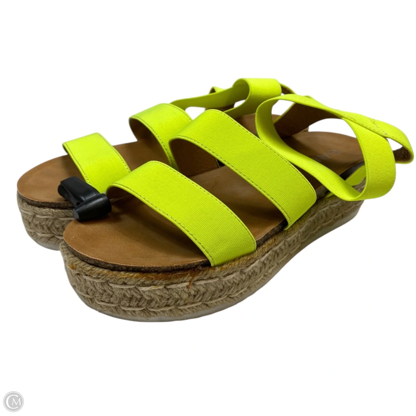 Sandals Heels Platform By Anna In Yellow, Size: 9