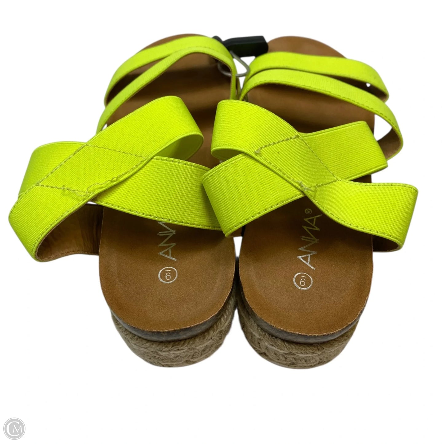 Sandals Heels Platform By Anna In Yellow, Size: 9