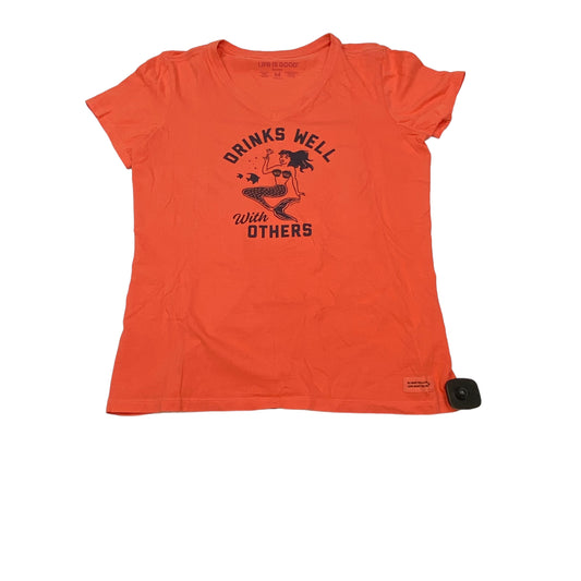 Orange Top Short Sleeve Basic Life Is Good, Size M