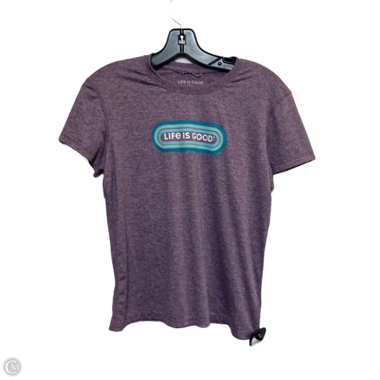 Athletic Top Short Sleeve By Life Is Good In Purple, Size: Xs