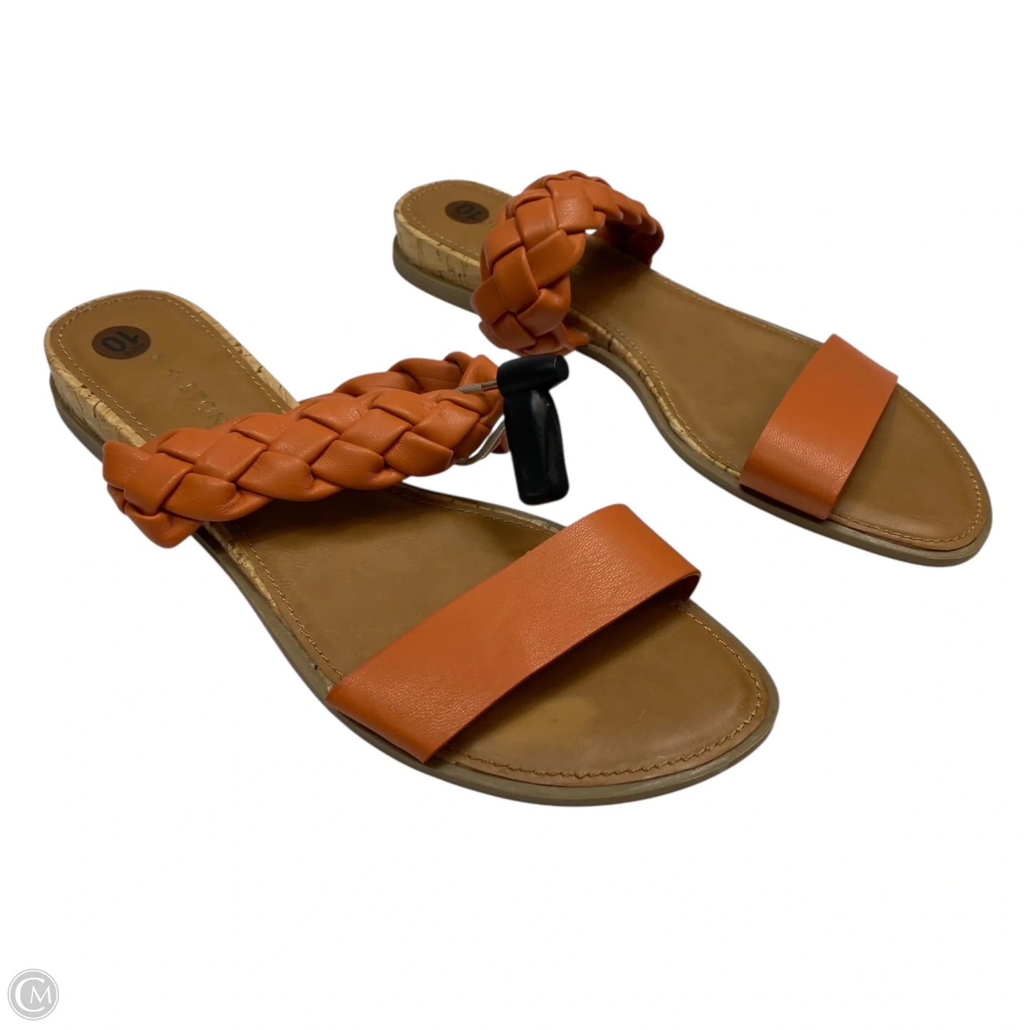 Sandals Flats By Sun + Stone In Orange, Size: 10