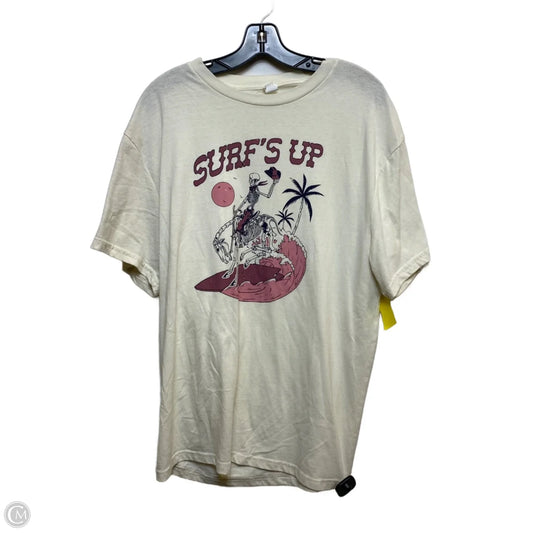 Top Short Sleeve By Cme In Cream, Size: Xl