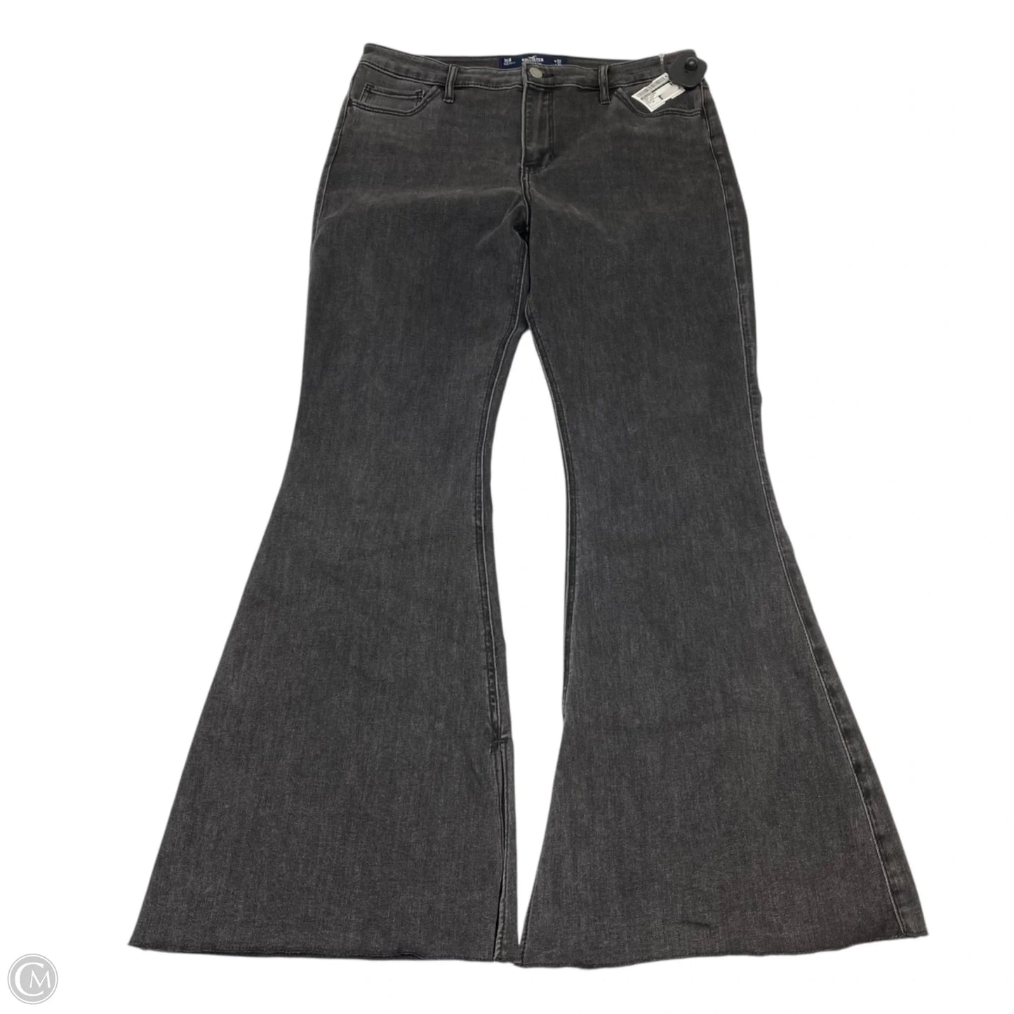 Jeans Flared By Hollister In Grey Denim, Size: 14