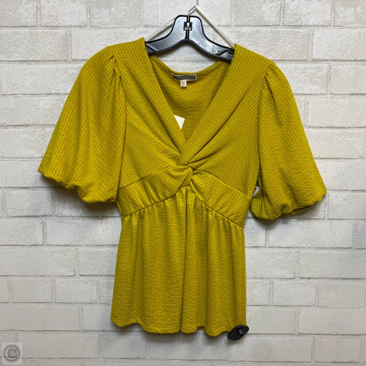 Top Short Sleeve By Pleione In Yellow, Size: S