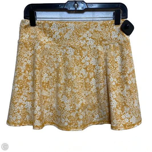 Athletic Skort By Laura Ashley In White & Yellow, Size: S