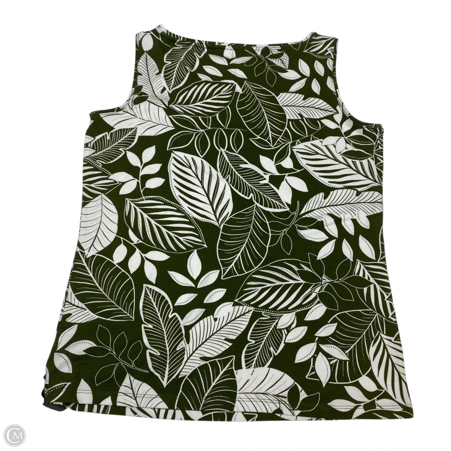 Top Sleeveless Basic By Talbots In Green & White, Size: S