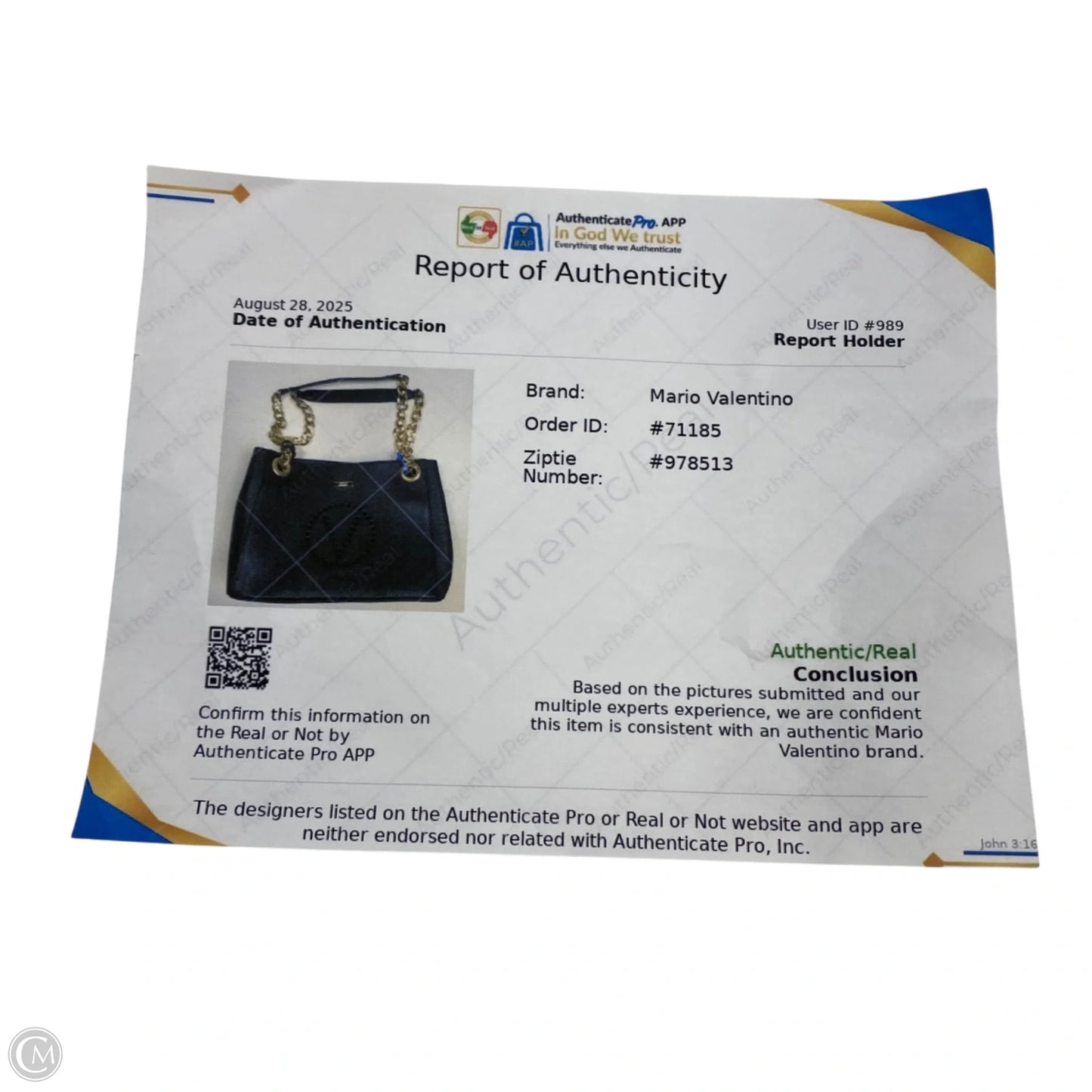 Handbag Designer By Valentino-mario, Size: Medium