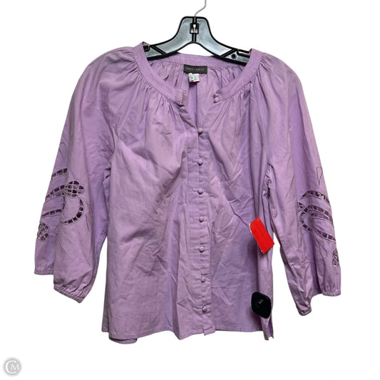 Top 3/4 Sleeve By Vince Camuto In Purple, Size: Xs