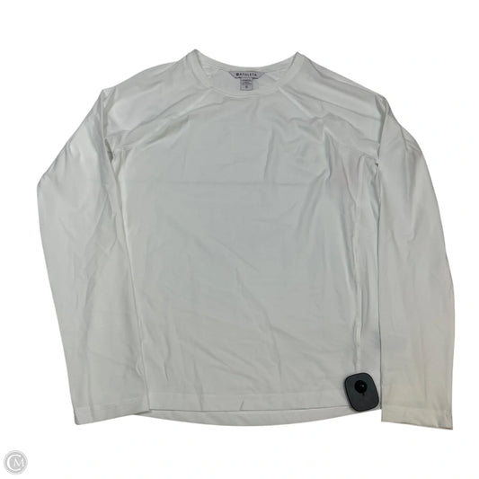 Athletic Top Long Sleeve Crewneck By Athleta In White, Size: Xs